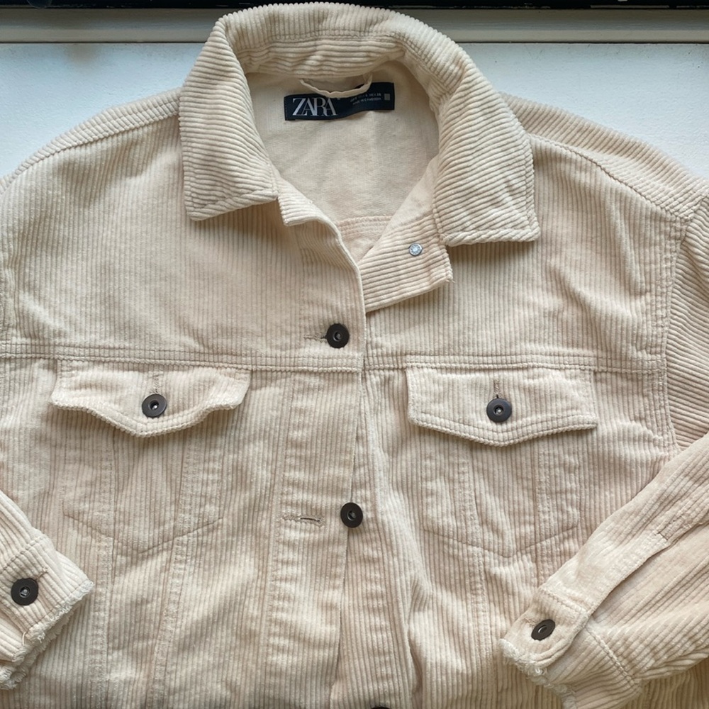Zara corduroy cream shacket jacket / over shirt